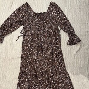 Love Riche Black Floral Long Sleeve Dress